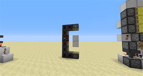 Now place the sticky pistons on their backside in the two center blocks. . Minecraft piston door